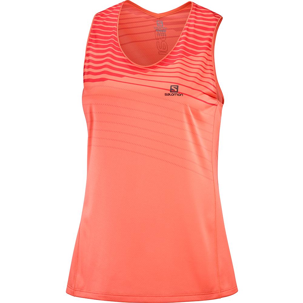 Salomon SENSE W Camisetas Mujer - Rojas Naranjas - Colombia (87053-RPLW)